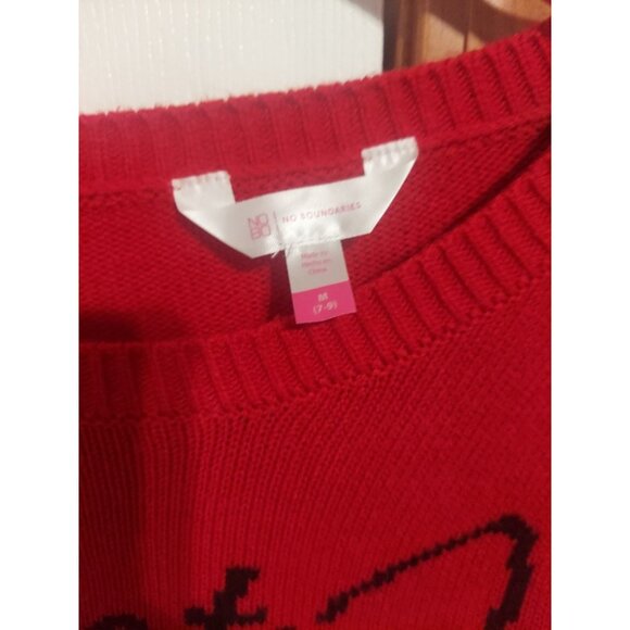 No Boundries Ugly Christmas Sweater Eat Drink And Be Meowy Size M 7-9 Cats - Picture 7 of 11